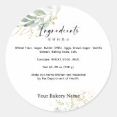 Rustic Botanical Farmers Market Bakery Ingredient Ronde Sticker (Voorkant)