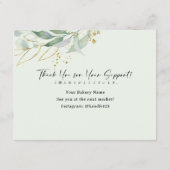 Rustic Botanical Farmers Market Cake Care Bedankkaart (Achterkant)