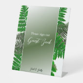 Rustic Botanical Fern Wedding Reclamebord Met Voetstuk (Voorkant)