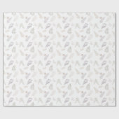 Rustic Botanical Floral Leaves And Flowers Pattern Cadeaupapier (Vlak)
