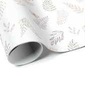 Rustic Botanical Floral Leaves And Flowers Pattern Cadeaupapier (Rol Hoek)