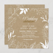 Rustic Botanical Garden Wedding Kaart (Voorkant / Achterkant)