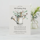 Rustic Botanical Greenery 90th Birthday Party Kaart (Staand voorkant)