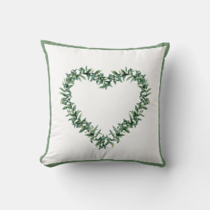Rustic Botanical Greenery Leaf Simple Wreatgreen Kussen