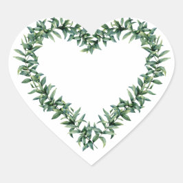 Rustic Botanical Greenery Leaf Wreath Hart Sticker