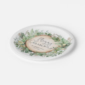 Rustic Botanical Greenery Merry kerstavond Papieren Bordje (Gekanteld)