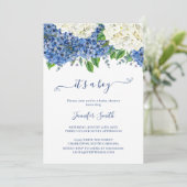 Rustic Botanical Hydrangea Het is een Baby shower  Kaart (Staand voorkant)