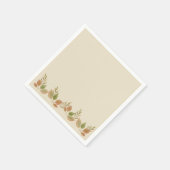 Rustic Botanical Leaf Border Napkins | Soft Autumn Servet (Hoek)