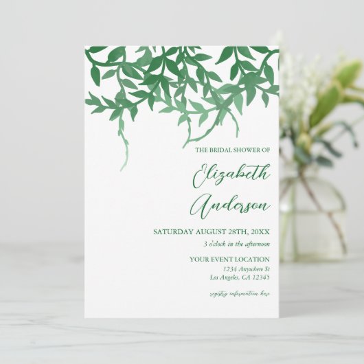 Rustic Botanical Leaves Vrijgezellenfeest Kaart (Staand voorkant)