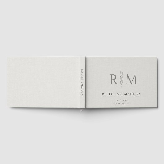 Rustic Botanical Monogram Wedding Gastenboek (Volledig)