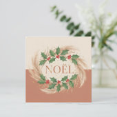 Rustic Botanical Noel Christmas Feestdagenkaart (Staand voorkant)