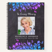 Rustic Botanical Photo Memorial Funeral Guestbook Notitieboek (Voorkant)