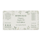 Rustic Botanical Salie Groene Cosmetische Product  Etiket (Voorkant)