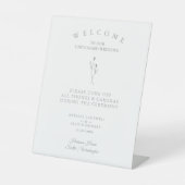 Rustic Botanical Simple Wedding Unplugged Ceremony Reclamebord Met Voetstuk (Voorkant)