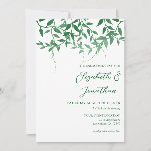 Rustic Botanical verlaat verlovingsfeest Kaart (Voorkant)