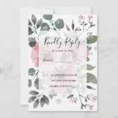 Rustic botanical watercolor floral Wedding RSVP Kaart (Voorkant)