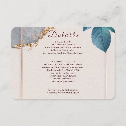 Rustic Botanical Wedding Enclosure Card | Elegant  Informatiekaartje (Voorkant)