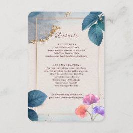 Rustic Botanical Wedding Enclosure Card | Elegant  Informatiekaartje