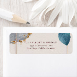 Rustic Botanical Wedding Return Address Label 
