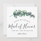 Rustic Botanical Will you be My Maid of Honor Kaar Kaart (Voorkant)