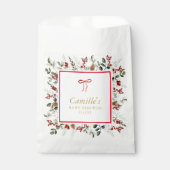 Rustic Botanical Winter Baby shower Bedankzakje (Voorkant)