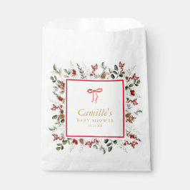 Rustic Botanical Winter Baby shower Bedankzakje