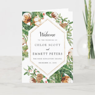 Rustic Botanical Winter Wedding Booklet Programme Programma