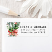 Rustic Botanical Winter Wedding Return Address Etiket (Insitu)