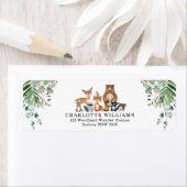 Rustic Botanical Woodland Animals Return Address Etiket (Insitu)