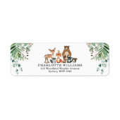 Rustic Botanical Woodland Animals Return Address Etiket (Voorkant)