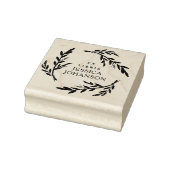 Rustic Botanical Wreath Custom Ex Libris Book Rubberstempel (Stempel)