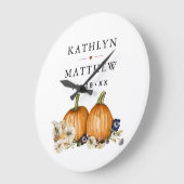 Rustic Botanische Herfst Pompoen Herfst Bruiloft Grote Klok (Hoek)