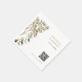 Rustic Botanische QR-code Deel je Foto's Bruiloft Servet (Hoek)