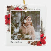 Rustic Bough | Holiday-foto Keramisch Ornament (Voorkant)