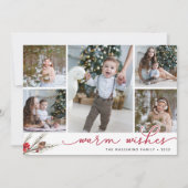Rustic Bough | Holiday Photo Collage Card Feestdagenkaart (Voorkant)