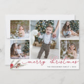 Rustic Bough | Holiday Photo Collage Card Feestdagenkaart (Voorkant)