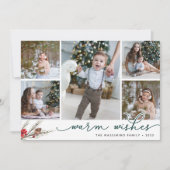 Rustic Bough | Holiday Photo Collage Card Feestdagenkaart (Voorkant)
