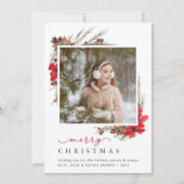 Rustic Bough | Vakantieknopkaart Feestdagenkaart (Voorkant)