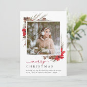 Rustic Bough | Vakantieknopkaart Feestdagenkaart (Staand voorkant)