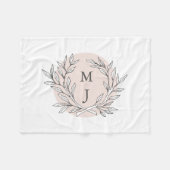 Rustic Bough Wreath Monogrammed Blanket Fleece Deken (Voorkant (Horizontaal))