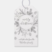 Rustic Boughs Merry Kerstmis Modern Cadeaulabel (Achterkant)