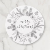 Rustic Boughs Merry Kerstmis Modern Gift Labels (Voorkant)