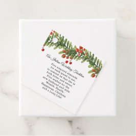 Rustic Boughs of Holly Winter Kerstbruilding Bedankjes Labels