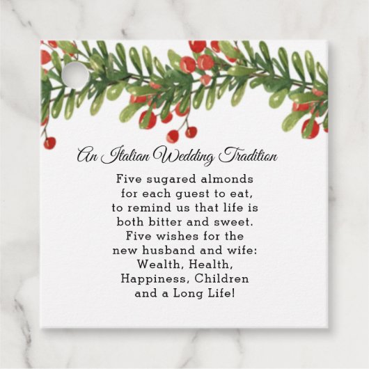 Rustic Boughs of Holly Winter Kerstbruilding Bedankjes Labels (Voorkant)