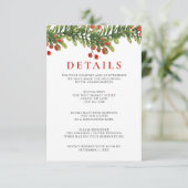 Rustic Boughs of Holly Winter Kerstbruilding Informatiekaartje (Staand voorkant)