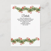 Rustic Boughs of Holly Winter Kerstbruilding Informatiekaartje (Voorkant)