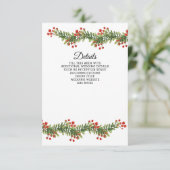 Rustic Boughs of Holly Winter Kerstbruilding Informatiekaartje (Staand voorkant)