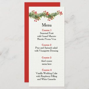 Rustic Boughs of Holly Winter Kerstbruilding Menu