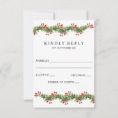 Rustic Boughs of Holly Winter Kerstbruilding RSVP Kaartje (Voorkant)