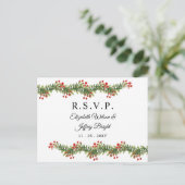 Rustic Boughs of Holly Winter Kerstmis RSVP Uitnodiging Briefkaart (Staand voorkant)